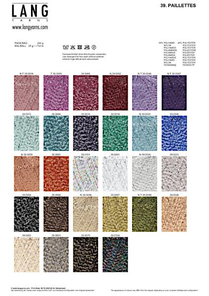Paillettes Farbkarte